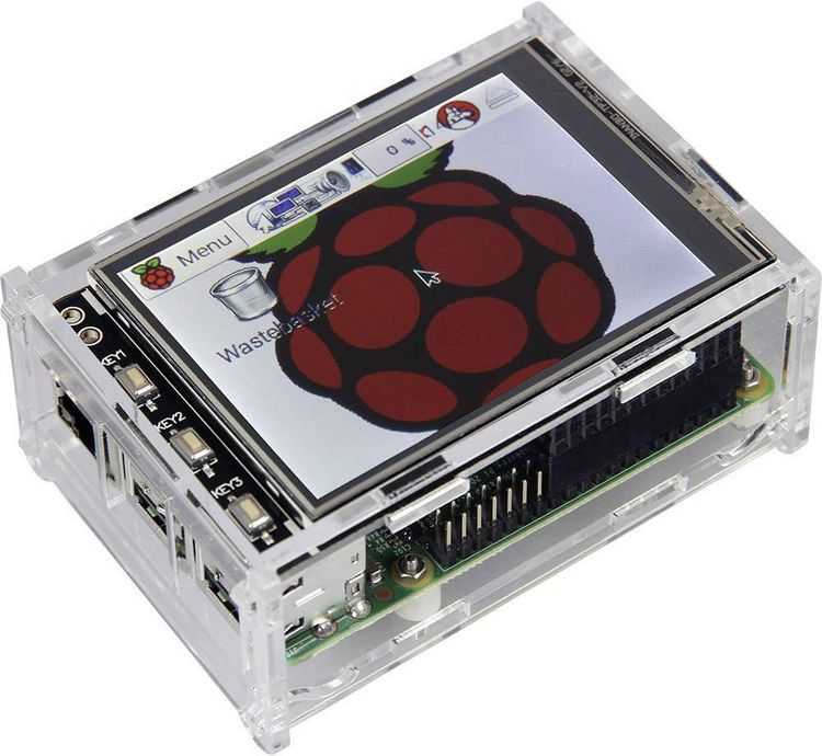 Produktbild: Joy-it 3.2TC Display-Geh&auml;use Passend f&uuml;r (Entwicklungskits): Raspberry Pi&reg; Acrylglas klar