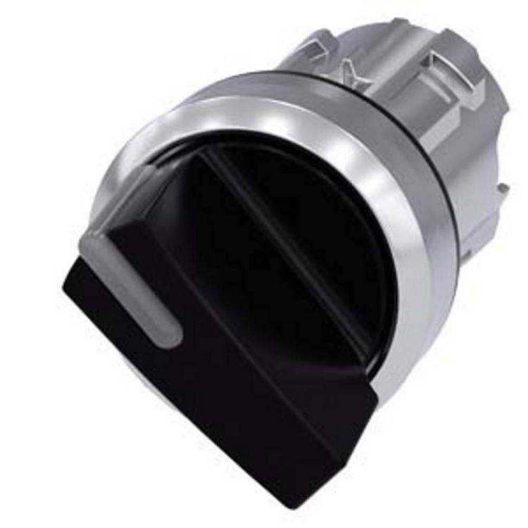 Produktbild: Siemens 3SU10522BF100AA0 3SU1052-2BF10-0AA0 Knebelschalter Knebel Schwarz 1 x 90&deg; 1St.