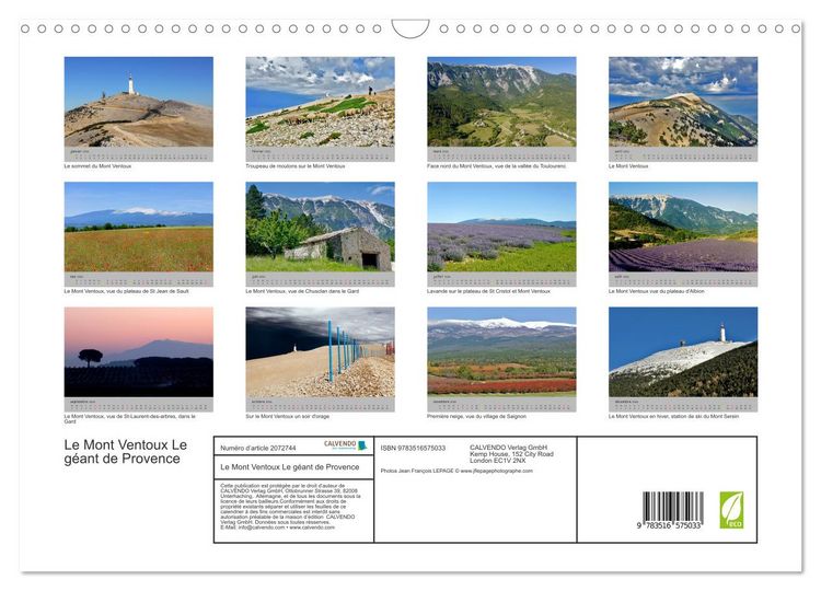 Produktbild: Le Mont Ventoux Le g&eacute;ant de Provence (Calendrier mural 2026 DIN A3 vertical), CALVENDO calendrier mensuel