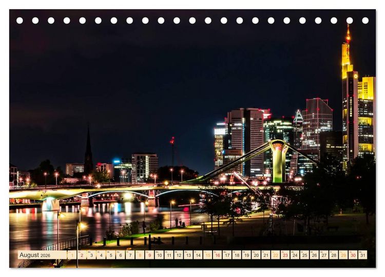 Produktbild: Metropolen der Welt - Skylines in der Nacht (Tischkalender 2026 DIN A5 quer), CALVENDO Monatskalender