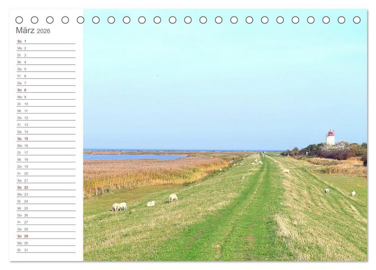 Produktbild: Fehmarn, R&uuml;gen und Usedom - Impressionen von den drei gro&szlig;en Ostseeinseln (Tischkalender 2026 DIN A5 quer), CALVENDO Monatskalender
