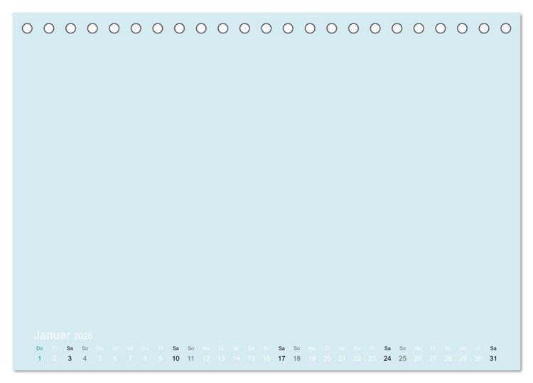 Produktbild: Bastelkalender - hell Blau (Tischkalender 2026 DIN A5 quer), CALVENDO Monatskalender