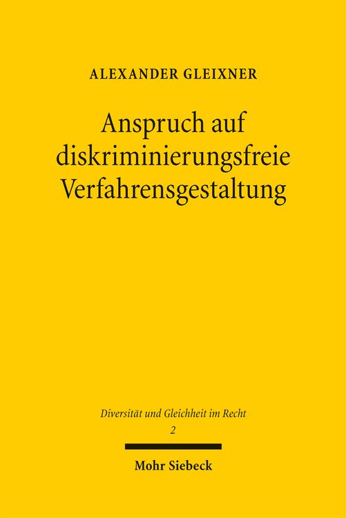Produktbild: Anspruch auf diskriminierungsfreie Verfahrensgestaltung
