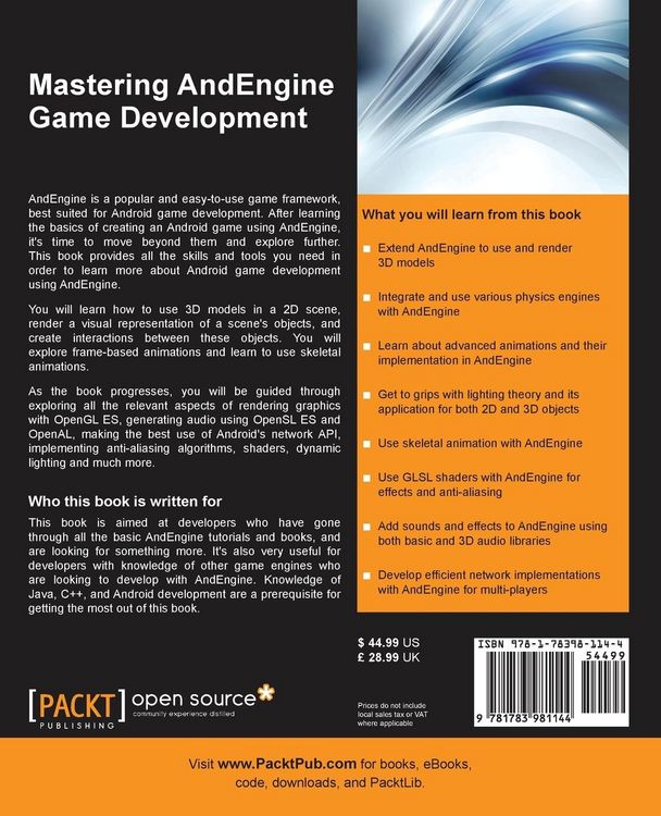 Produktbild: Mastering AndEngine Game Development