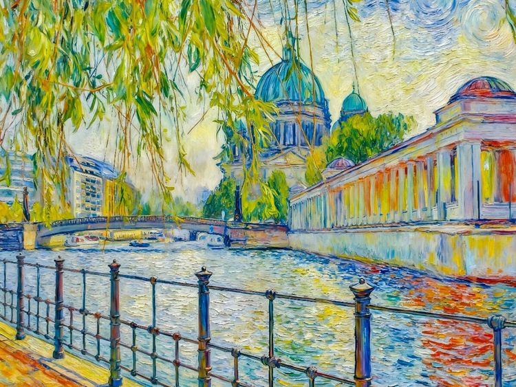 Produktbild: CALVENDO Puzzle Spreeblick mit Kolonnaden - Berliner Impressionen | 1000 Teile Lege-Gr&ouml;&szlig;e 64x48cm Foto-Puzzle f&uuml;r gl&uuml;ckliche Stunden
