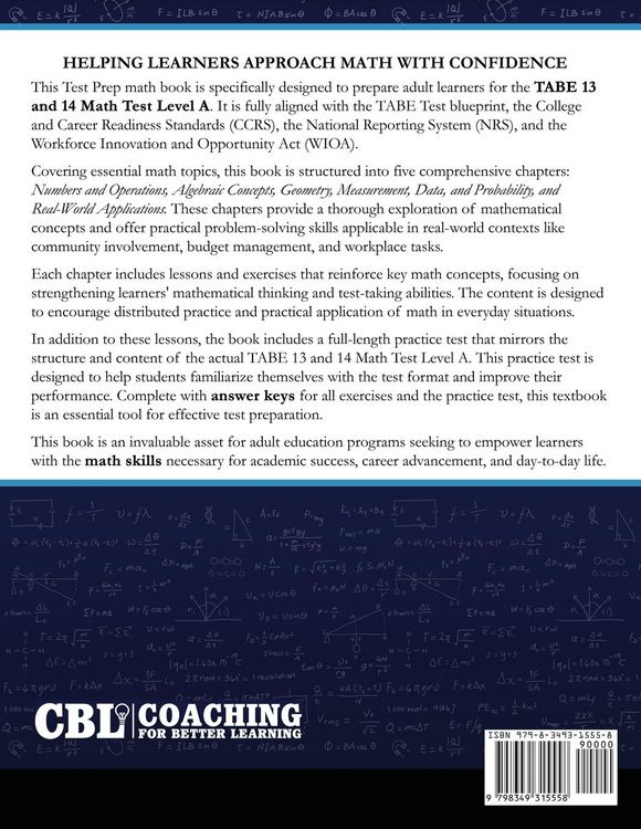 Produktbild: Test Prep Book For TABE 13 and 14 Math Test Level A