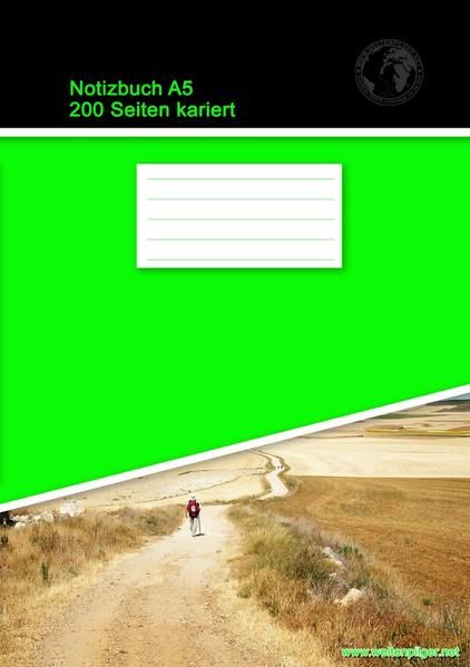 Produktbild: Notizbuch A5 200 Seiten kariert (Softcover Gr&uuml;n)