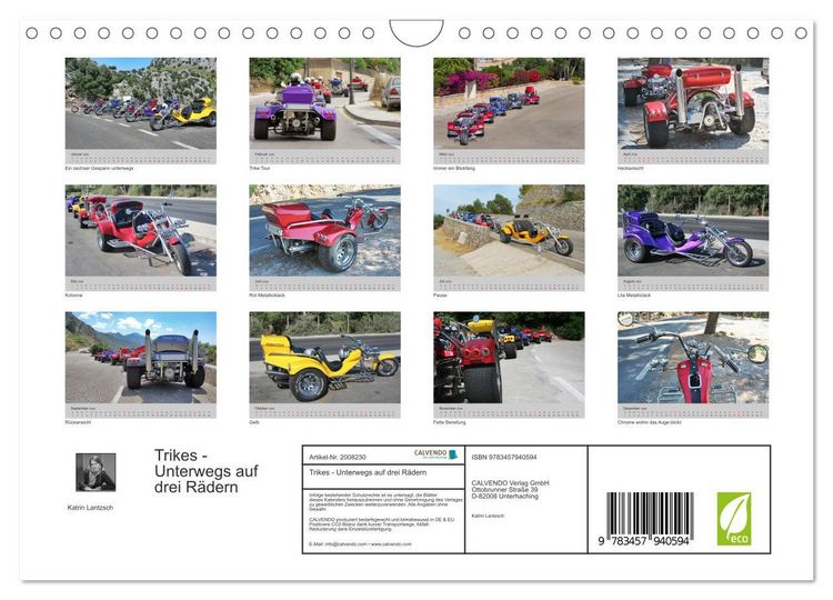 Produktbild: Trikes - Unterwegs auf drei R&auml;dern (Wandkalender 2026 DIN A4 quer), CALVENDO Monatskalender