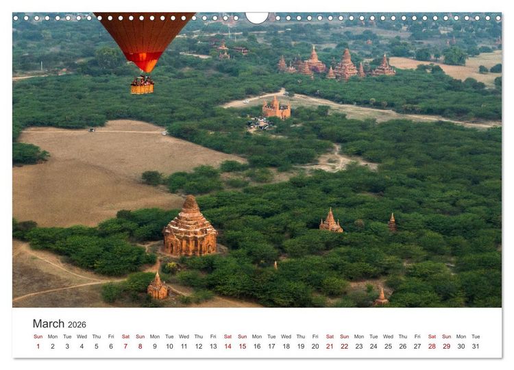 Produktbild: Bagan - Pagodas in the forest (Wall Calendar 2026 DIN A3 landscape), CALVENDO 12 Month Wall Calendar