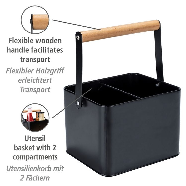 Produktbild: Utensilienkorb Mod. Baco Schwarz, robuster Tragekorb
