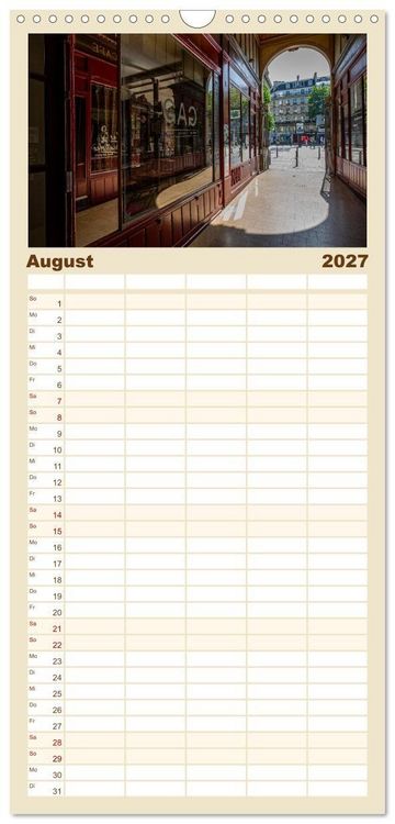 Produktbild: Familienplaner 2027 - Verborgene Passagen von Paris mit 5 Spalten (Wandkalender, 21 x 45 cm) CALVENDO