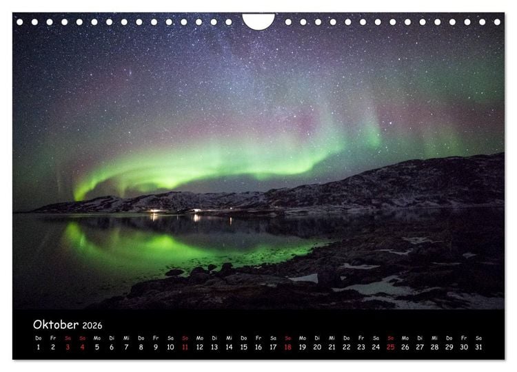 Produktbild: Nordlichtkalender (Wandkalender 2026 DIN A4 quer), CALVENDO Monatskalender
