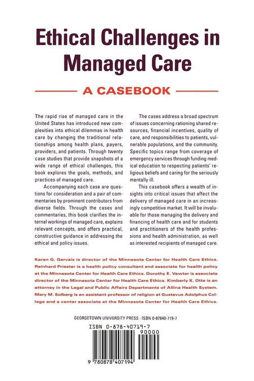 Produktbild: Ethical Challenges in Managed Care