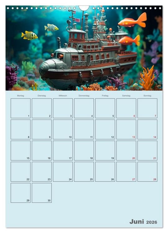 Produktbild: Schiffe, Fische und Piraten (Wandkalender 2026 DIN A3 hoch), CALVENDO Monatskalender