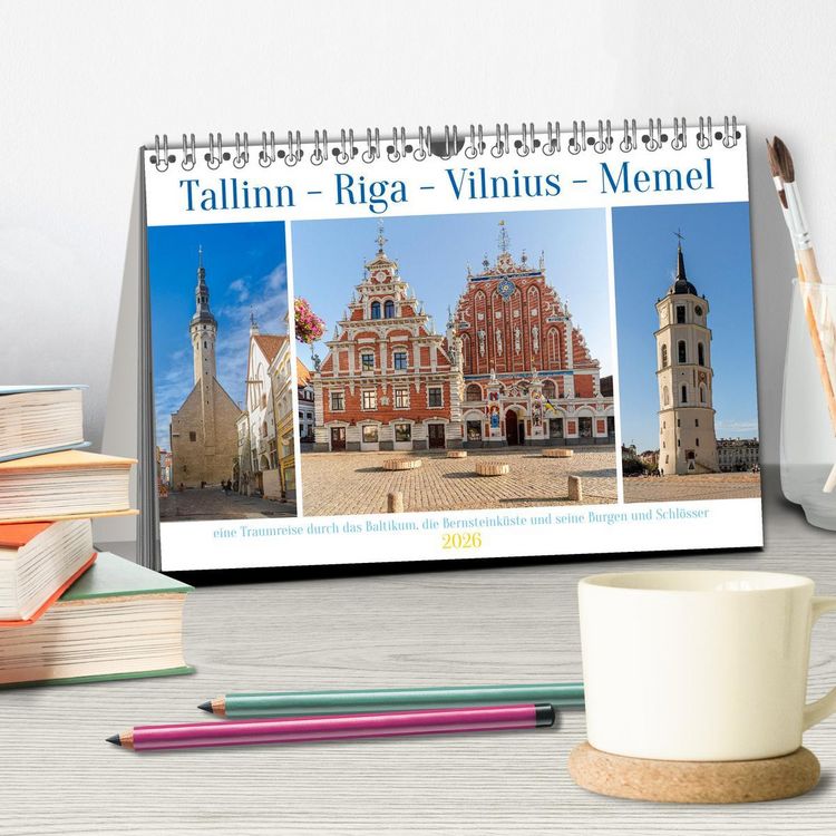 Produktbild: Tallinn-Riga-Vilnius-Memel, eine Traumreise durch das Baltikum. (Tischkalender 2026 DIN A5 quer), CALVENDO Monatskalender