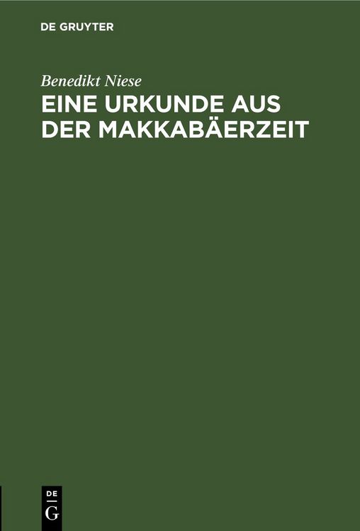 Produktbild: Eine Urkunde aus der Makkab&auml;erzeit