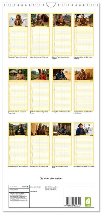 Produktbild: Familienplaner 2026 - Die H&uuml;ter alter Welten mit 5 Spalten (Wandkalender, 21 x 45 cm) CALVENDO