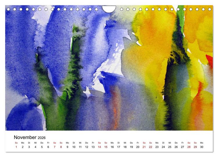 Produktbild: Bl&uuml;tenduft Aquarelle (Wandkalender 2026 DIN A4 quer), CALVENDO Monatskalender