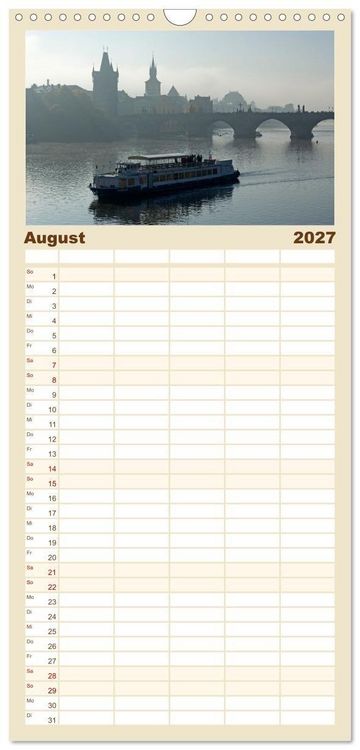 Produktbild: Familienplaner 2027 - Goldenes Prag mit 5 Spalten (Wandkalender, 21 x 45 cm) CALVENDO