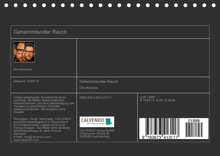 Produktbild: Geheimnisvoller Rauch (Tischkalender 2022 DIN A5 quer)