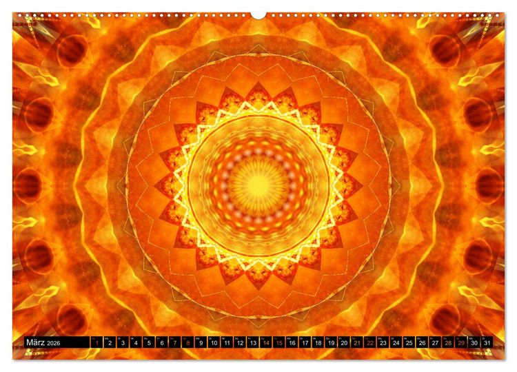 Produktbild: Energie - Mandalas in orange (Wandkalender 2026 DIN A2 quer), CALVENDO Monatskalender