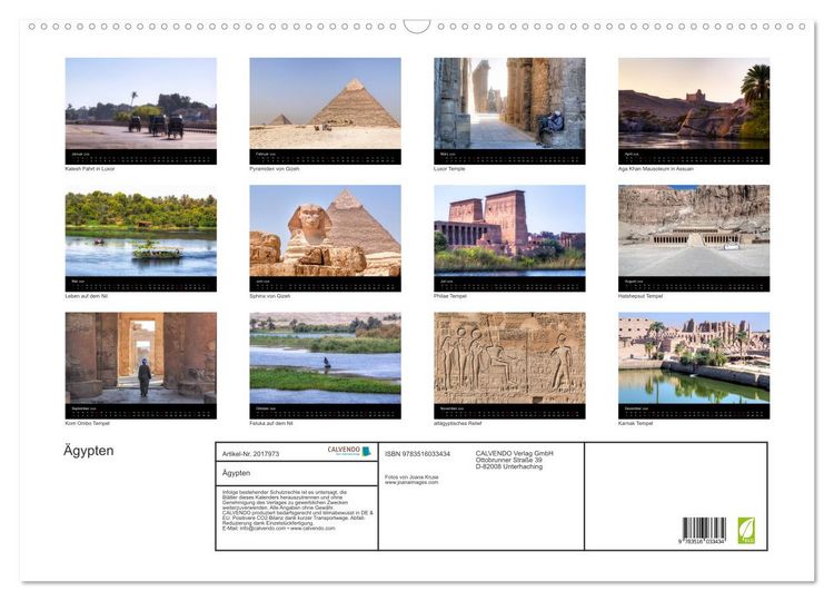 Produktbild: &Auml;gypten (Wandkalender 2026 DIN A2 quer), CALVENDO Monatskalender