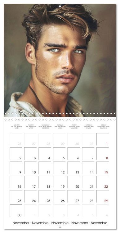Produktbild: Sous le charme d'hommes sensuels (Calendrier mural carr&eacute; 2026 30x30 cm) Calendrier double avec une page pour vos prises de notes