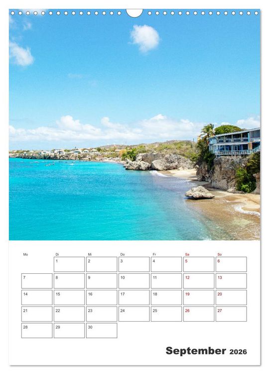 Produktbild: Curacao - Terminplaner (Wandkalender 2026 DIN A3 hoch), CALVENDO Monatskalender