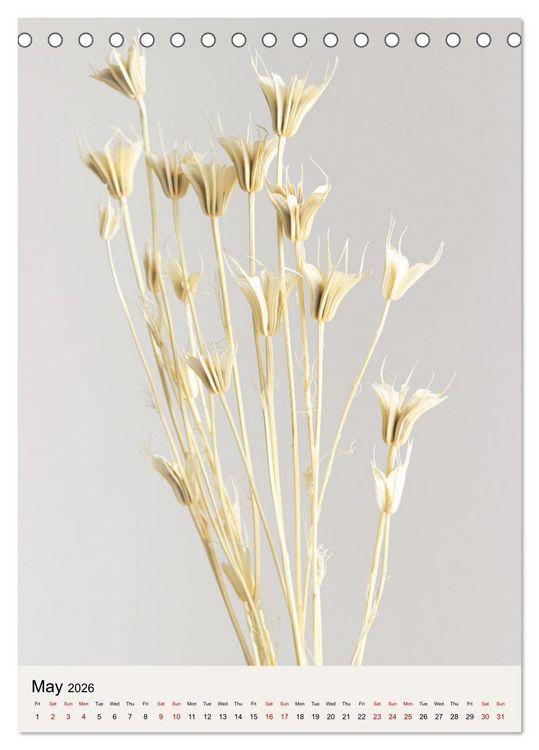 Produktbild: Dried Flowers (Desk Calendar 2026 DIN A5 portrait), CALVENDO 12 Month DeskCalendar