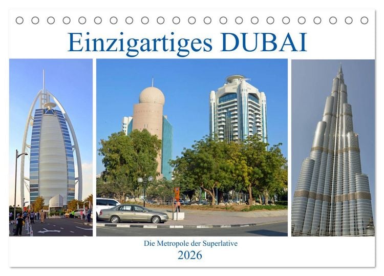 Produktbild: Einzigartiges DUBAI, die Metropole der Superlative (Tischkalender 2026 DIN A5 quer), CALVENDO Monatskalender