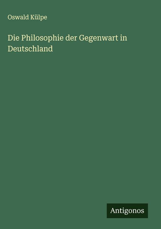 Produktbild: Die Philosophie der Gegenwart in Deutschland