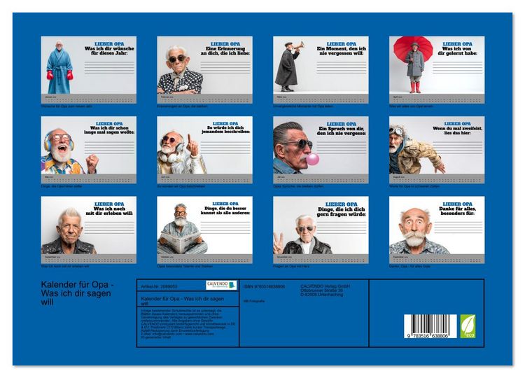 Produktbild: Kalender f&uuml;r Opa - Was ich dir sagen will (Wandkalender 2026 DIN A3 quer), CALVENDO Monatskalender