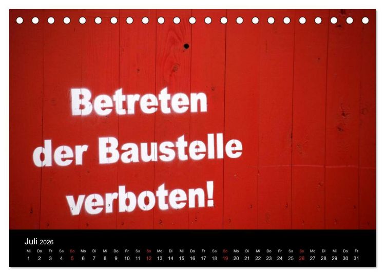 Produktbild: Baustellen (Tischkalender 2026 DIN A5 quer), CALVENDO Monatskalender