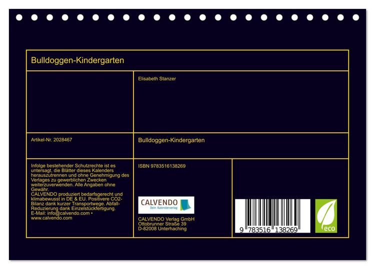 Produktbild: Bulldoggen-Kindergarten (Tischkalender 2026 DIN A5 quer), CALVENDO Monatskalender