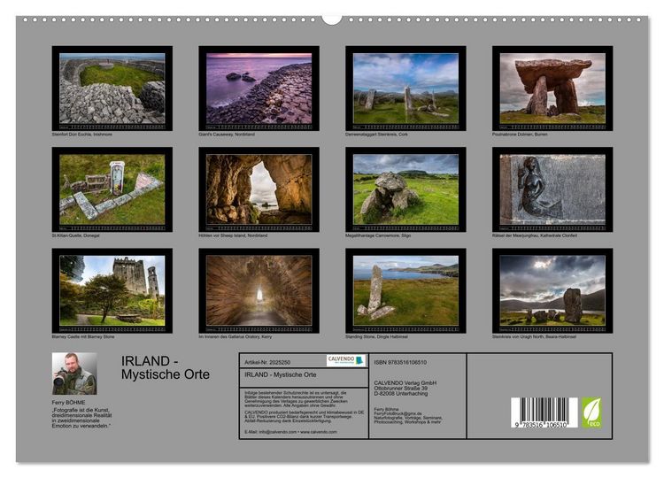 Produktbild: IRLAND - Mystische Orte (hochwertiger Premium Wandkalender 2026 DIN A2 quer), Kunstdruck in Hochglanz