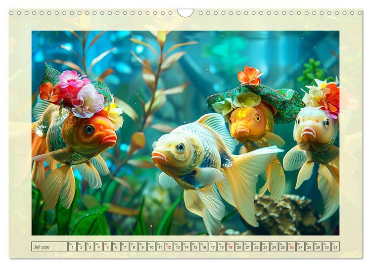 Produktbild: Fashion-Fisch. Die lustige Welt der Unterwasser-Mode (Wandkalender 2026 DIN A3 quer), CALVENDO Monatskalender