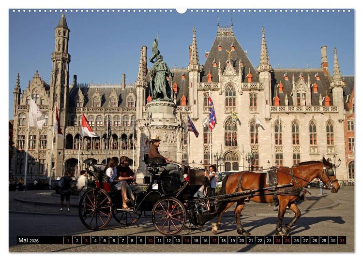 Produktbild: Br&uuml;gge - Belgien (Wandkalender 2026 DIN A2 quer), CALVENDO Monatskalender