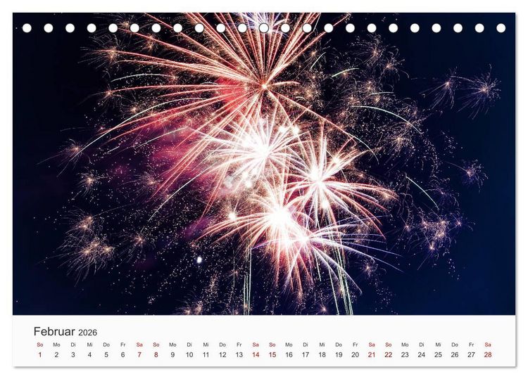 Produktbild: Feuerwerke - Kunstwerke am Himmel (Tischkalender 2026 DIN A5 quer), CALVENDO Monatskalender