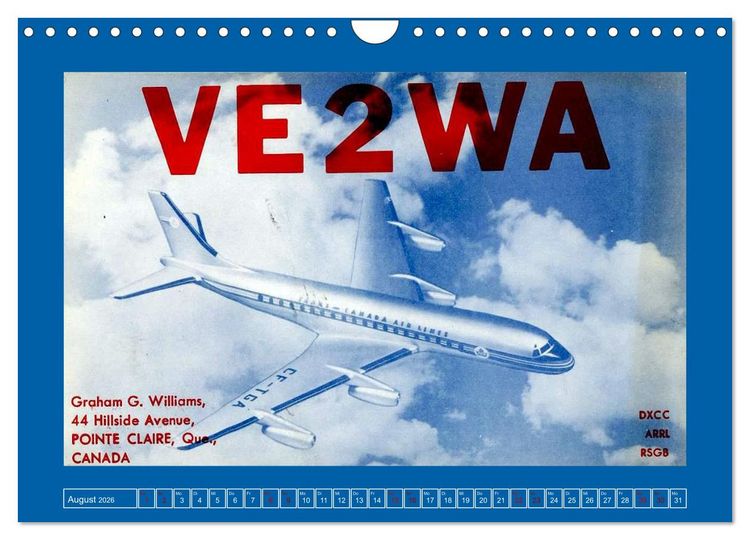 Produktbild: &Uuml;ber den Wolken - Flugzeuge des 20. Jahrhunderts auf Amateurfunkkarten (Wandkalender 2026 DIN A4 quer), CALVENDO Monatskalender