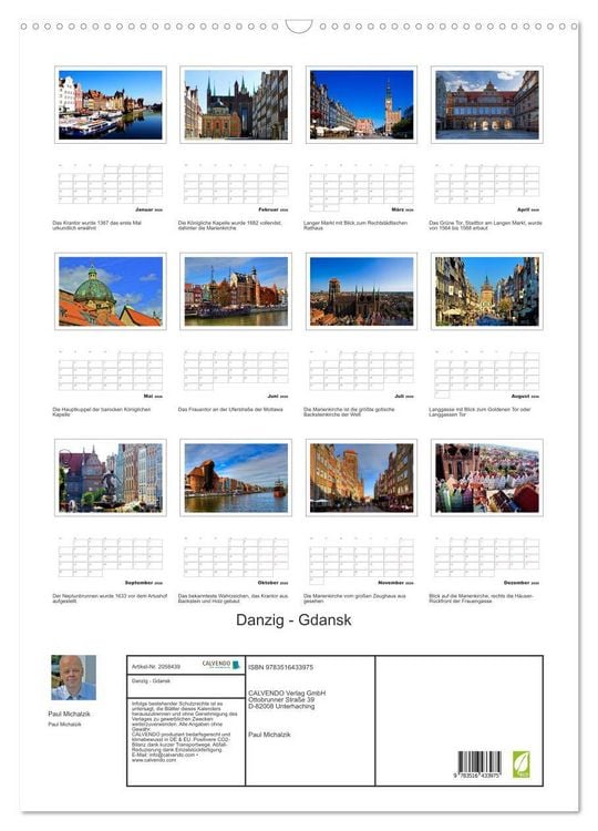 Produktbild: Danzig - Gdansk (Wandkalender 2026 DIN A2 hoch), CALVENDO Monatskalender