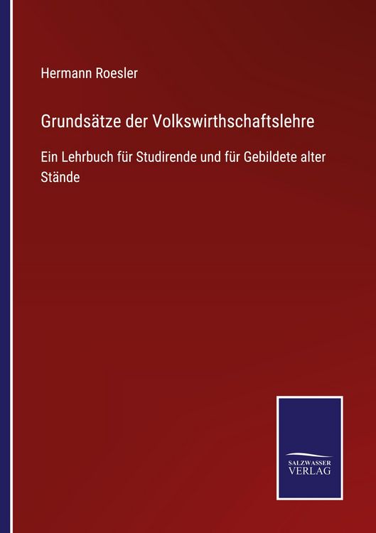 Produktbild: Grunds&auml;tze der Volkswirthschaftslehre