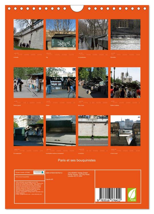 Produktbild: Paris et ses bouquinistes (Calendrier mural 2026 DIN A4 horizontal), CALVENDO calendrier mensuel