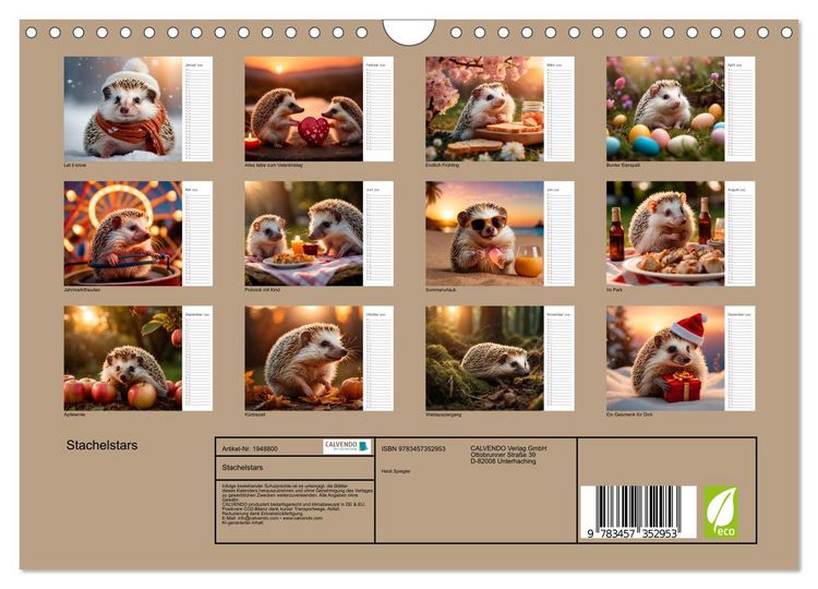 Produktbild: Stachelstars (Wandkalender 2026 DIN A4 quer), CALVENDO Monatskalender
