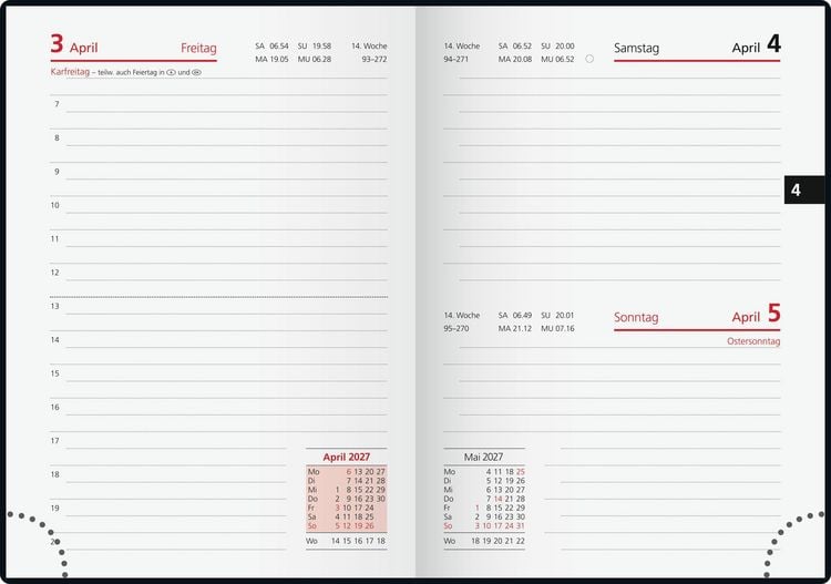 Produktbild: rido/id&eacute; 7018242907 Taschenkalender Mod. Technik III 2027 A6, Kunststoff, schwarz