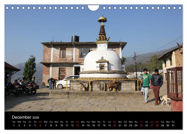 Produktbild: Monuments of Nepal 2026 (Wall Calendar 2026 DIN A4 landscape), CALVENDO 12 Month Wall Calendar