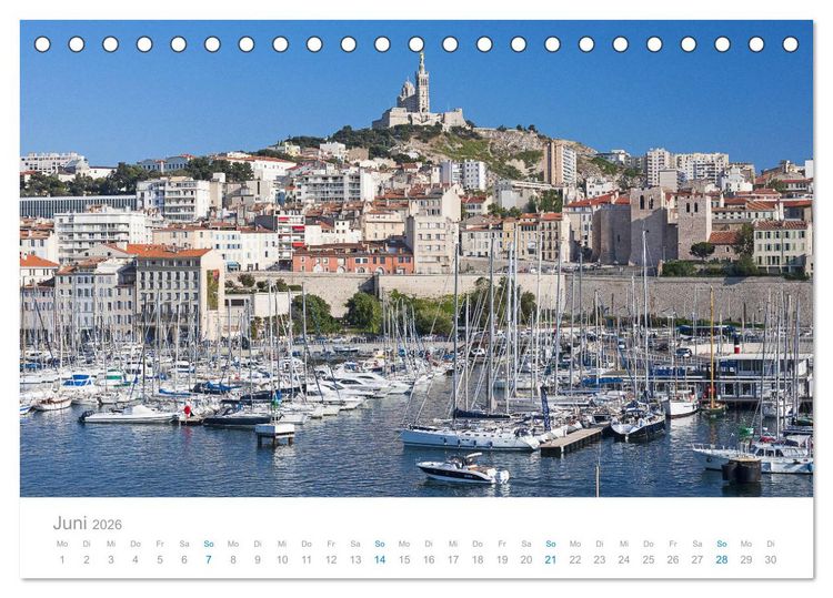 Produktbild: Marseille Maritime Metropole (Tischkalender 2026 DIN A5 quer), CALVENDO Monatskalender
