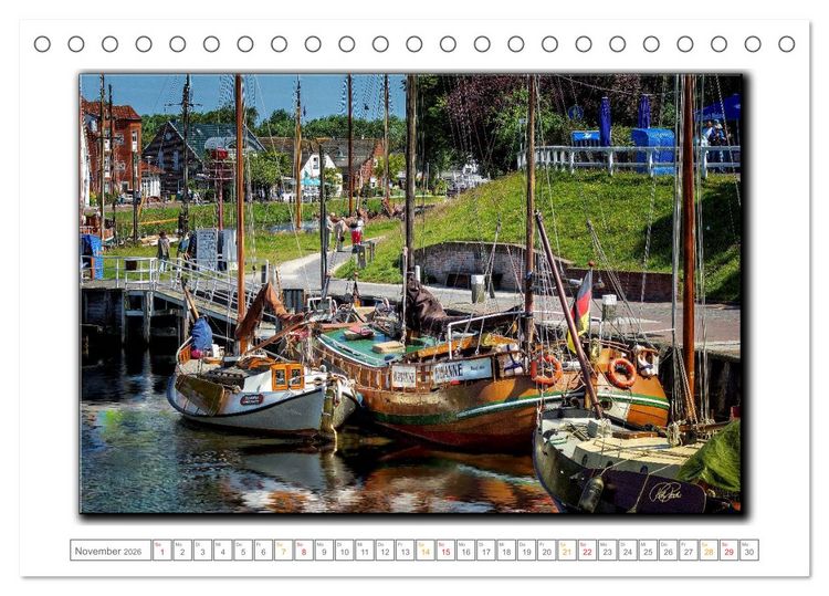 Produktbild: Ostfriesland - die bezaubernden alten H&auml;fen (Tischkalender 2026 DIN A5 quer), CALVENDO Monatskalender