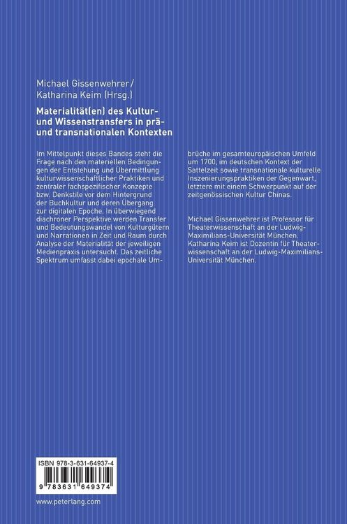 Produktbild: Materialit&auml;t(en) des Kultur- und Wissenstransfers in pr&auml;- und transnationalen Kontexten