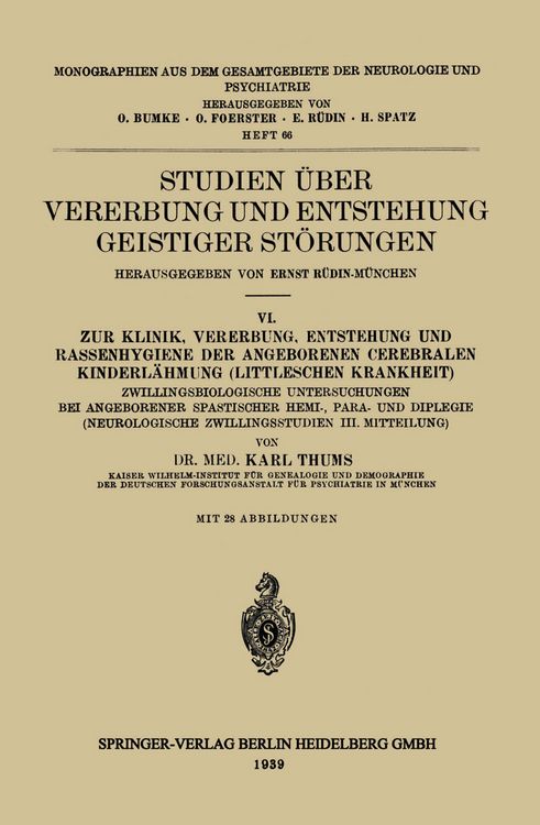 Produktbild: Studien &uuml;ber Vererbung und Entstehung Geistiger St&ouml;rungen