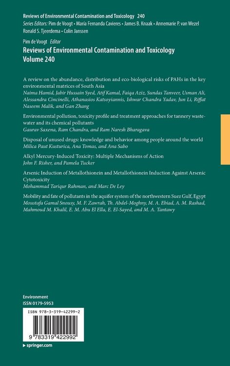 Produktbild: Reviews of Environmental Contamination and Toxicology Volume 240